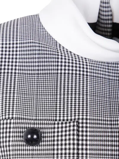 Self-portrait Prince Checked Top In Gray