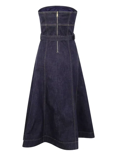 Self-portrait Denim Bandeau Midi Dress
