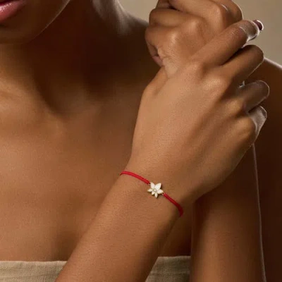 Karma And Luck Obstacle Crusher Red String Lotus Charm Bracelet