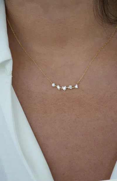 Argento Vivo Mixed Cubic Zirconia Frontal Bar Pendant Necklace In Gold