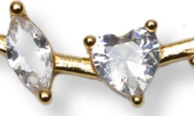 Argento Vivo Mixed Cubic Zirconia Frontal Bar Pendant Necklace In Gold