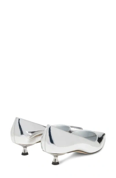 Stuart Weitzman Stylish Kitten Heel Pumps For Women In Silver