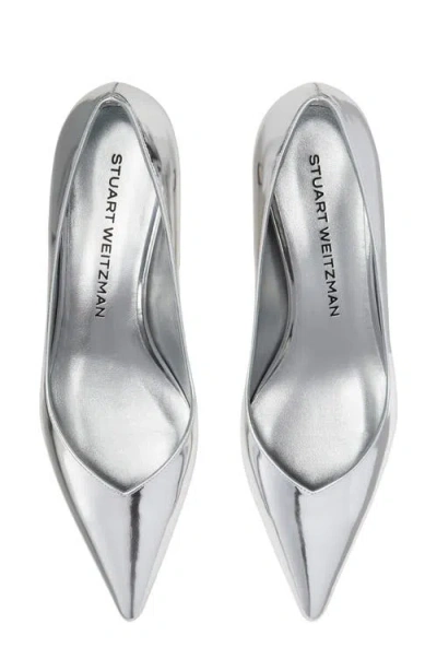 Stuart Weitzman Stylish Kitten Heel Pumps For Women In Silver