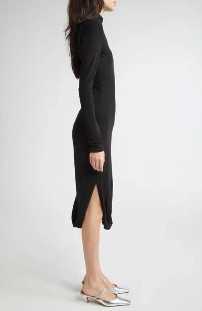 Stella Mccartney Asymmetric Cape Midi Dress In Black