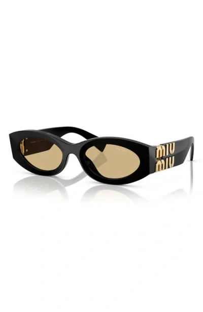 Miu Miu 54mm Rectangular Sunglasses In Black