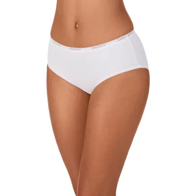 Dkny Women's Cotton Brief Underwear Dk8465 In White