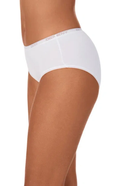 Dkny Women's Cotton Brief Underwear Dk8465 In White