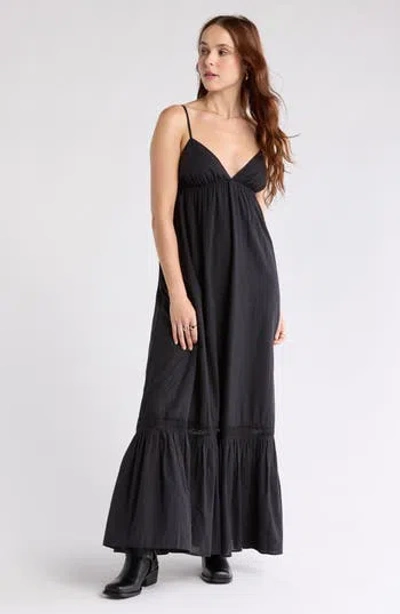 abound black dress Cotton Maxi Dress In Black