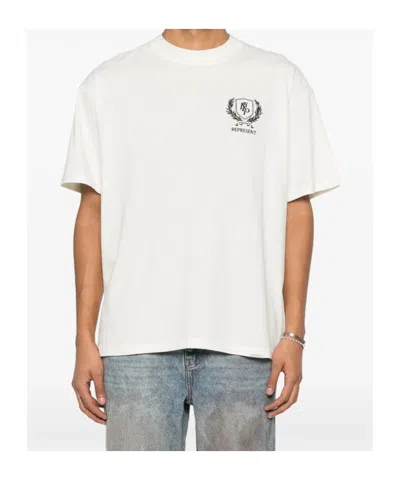 Represent White T-shirt With Logo Crest In Multicolor