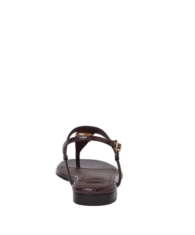 Fendi Ffoldo Python Leather Sandals With Adjustable Ankle Strap In Brown