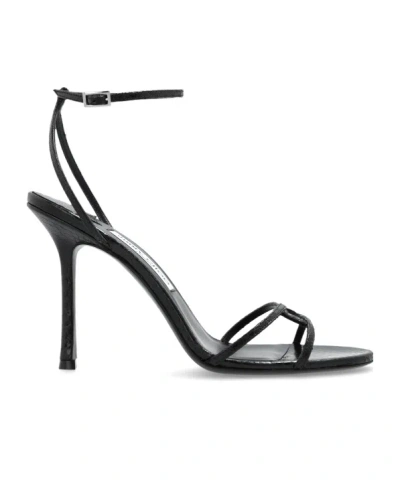 Jimmy Choo Strappy Leo 100 Stiletto Heel Sandals In Black