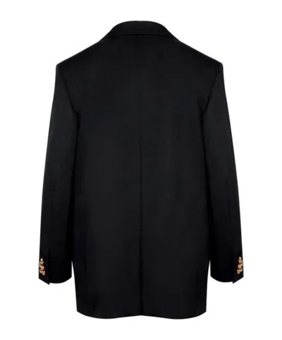 Bottega Veneta Knot Double-breasted Oversized Blazer Jacket In Black