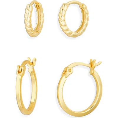 Argento Vivo Set Of 2 Assorted Hoop Earrings In Gold