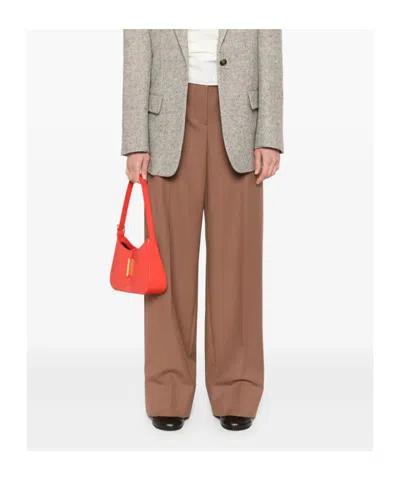 Stella Mccartney Canvas Tailoring Flared Trouser In Brown