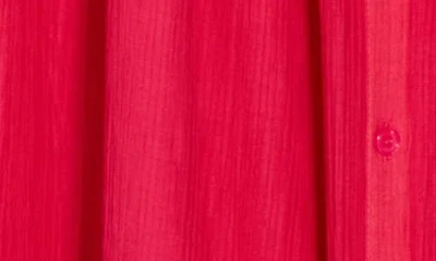 Lush Smocked Button-down Sundress In Red