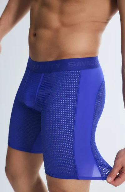 Savage X Fenty Shadow Fit Long Boxer Briefs In Blue