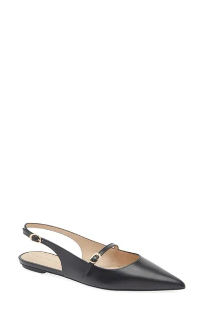 Stuart Weitzman Emilia Patent Mary Jane Slingback Ballerina Flats In Black