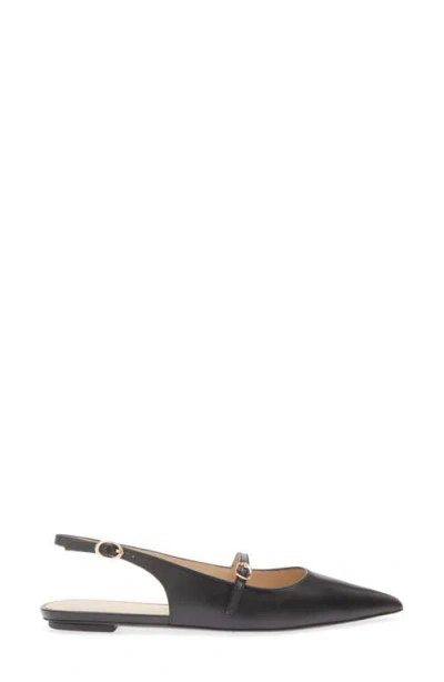 Stuart Weitzman Emilia Patent Mary Jane Slingback Ballerina Flats In Black
