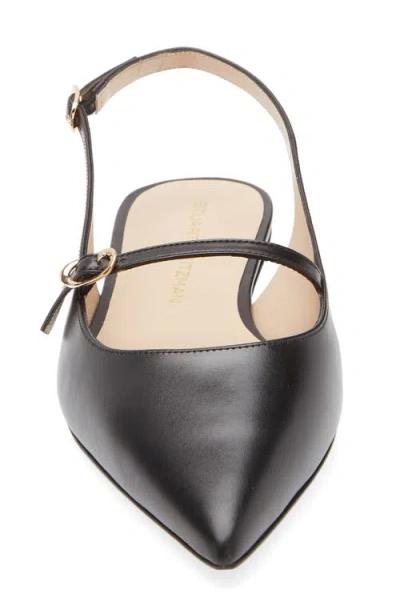 Stuart Weitzman Emilia Patent Mary Jane Slingback Ballerina Flats In Black