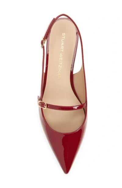 Stuart Weitzman Adjustable Strap Slingback Sandals In Burgundy