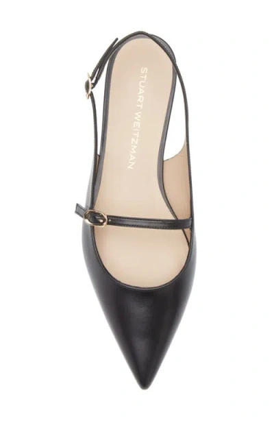 Stuart Weitzman Emilia Patent Mary Jane Slingback Ballerina Flats In Black