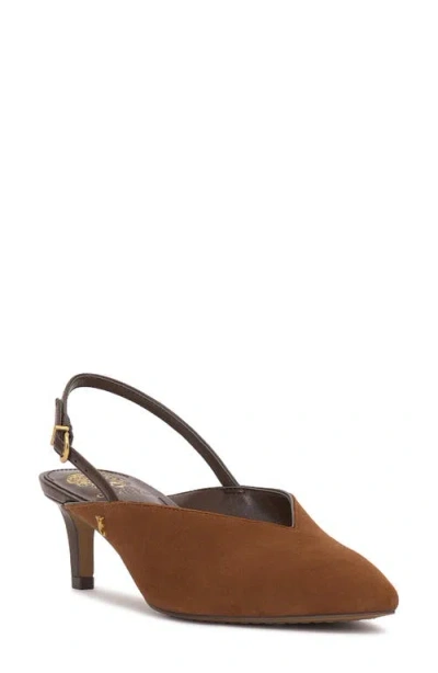 Vince Camuto Kylien Slingback Kitten Heels In Brown