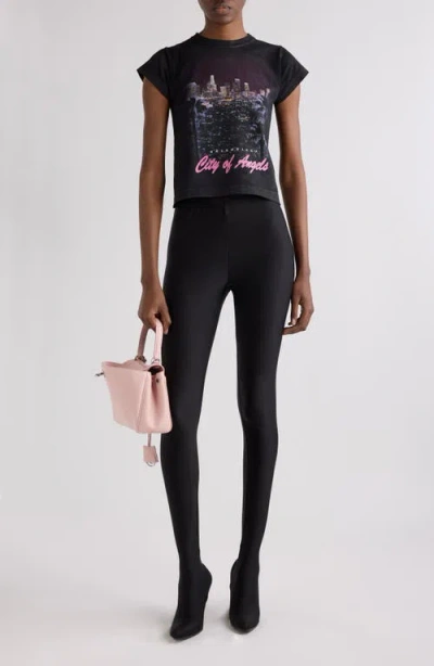 Balenciaga City Of Angels Shrunk T-shirt In Black