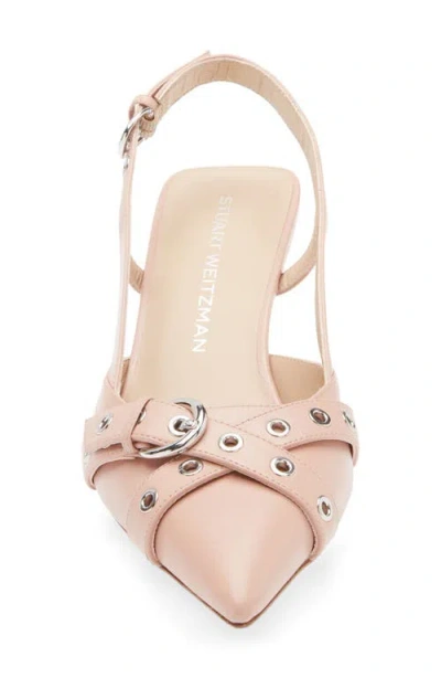 Stuart Weitzman Supermoto Kitten Heel Slingback Pump In Pink