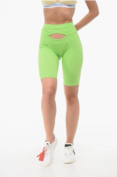 Dsquared2 Underwear Icon Biker Leggings With Print In Green
