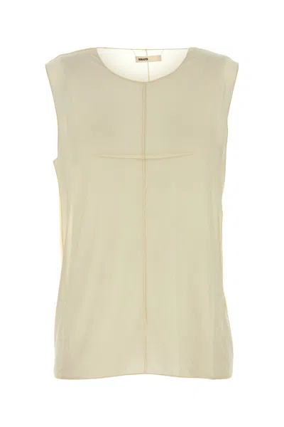 Khaite Cream Stretch Cupro Allo Top