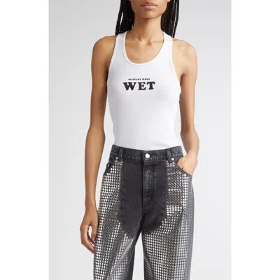 Stella Mccartney Wet Tank Top Slippery When Graphic Print In White