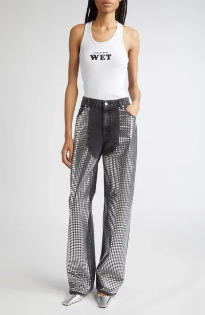 Stella Mccartney Wet Tank Top Slippery When Graphic Print In White