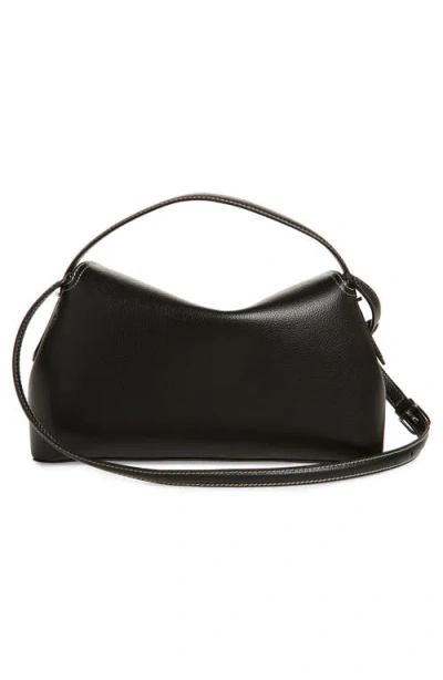 Totême Structured Black Leather Shoulder Bag With Flap Closure