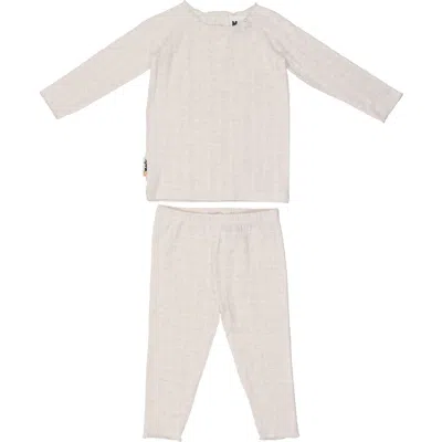 Maniere Manière Box Pattern Stretch Cotton Top & Pants Set In Neutral