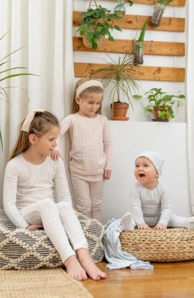 Maniere Manière Box Pattern Stretch Cotton Top & Pants Set In Neutral