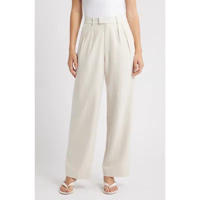 Wayf Naomi Linen Blend Straight Leg Pants In White