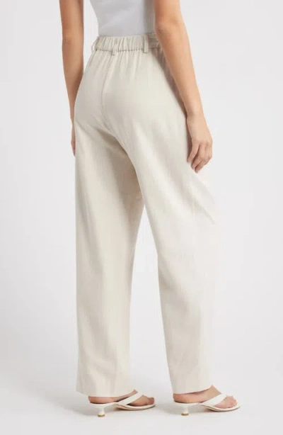 Wayf Naomi Linen Blend Straight Leg Pants In White