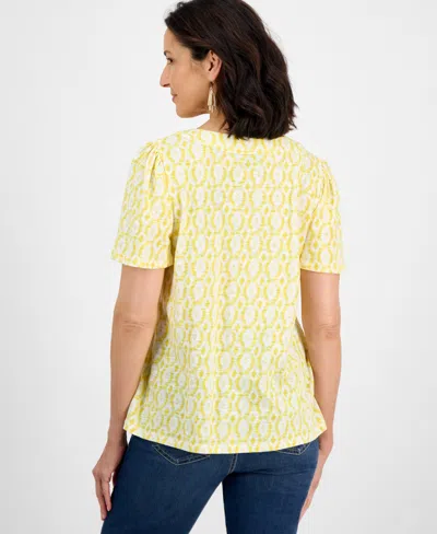 Style & Co Petite Square-neck Top, Exclusively At Macy's In Yellow