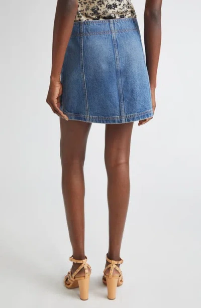 Ulla Johnson Clara Mini Denim Skirt In Danube In Brown