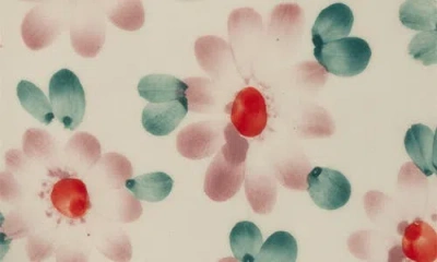 Rice By Rice Hand-painted Ceramic Cake Plate