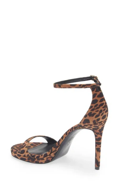 Stuart Weitzman Nudist Leopard Ankle-strap Platform Sandals