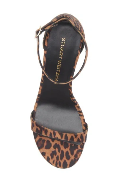 Stuart Weitzman Nudist Leopard Ankle-strap Platform Sandals