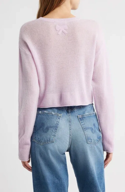 Loveshackfancy Luisella Lightweight Cashmere Cardigan In Purple