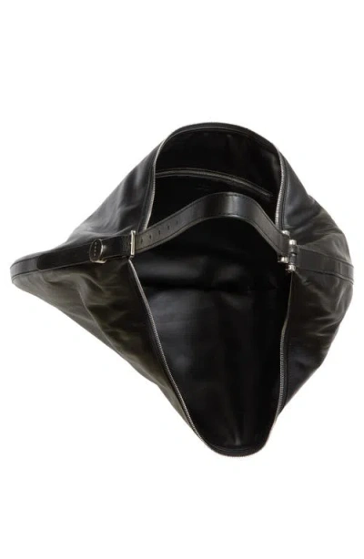 Marni Dot Medium Hobo Bag In Black Leather In Black