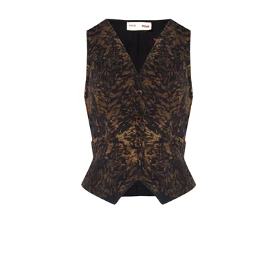 Pcfg Women's Black / Brown Your Itch Kangaroo Vest