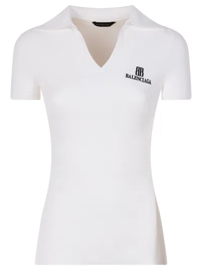 Balenciaga White Short-sleeve Nano Bb Tank Top In White