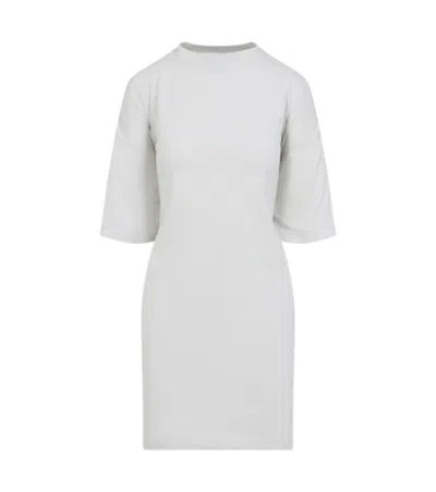 Balenciaga Cotton Jersey Semi Fitted Short Dress In White