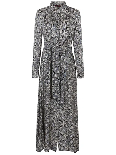 Obidi Blue Silk Clothing Dresses In Gray