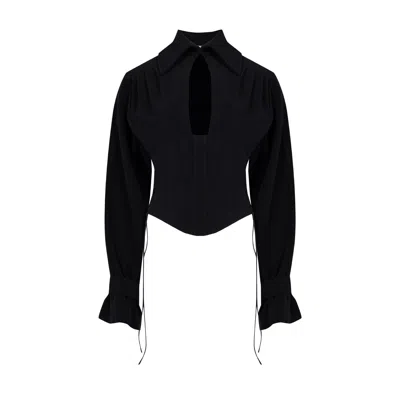 Pcfg Women's Your Itch Corset Blouse - Jet Black