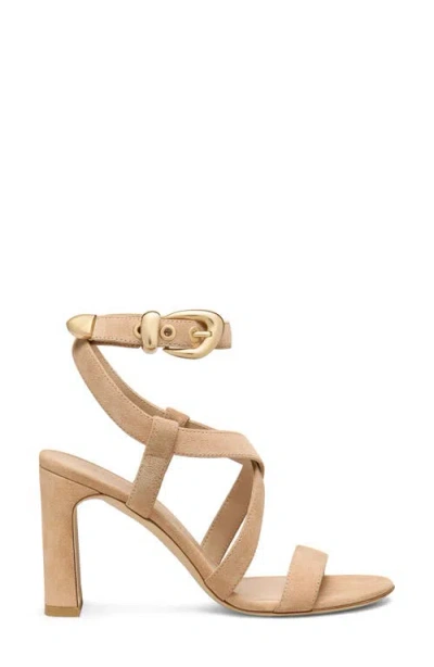 Stuart Weitzman Maven Ankle Strap Sandal In Brown
